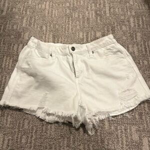 Aerie White Frayed denim Shorts
